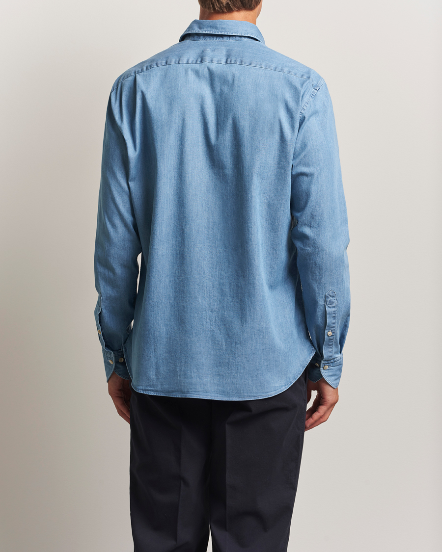Herre | Skjorter | Stenströms | Regular Fit Garment Washed Shirt Light Denim