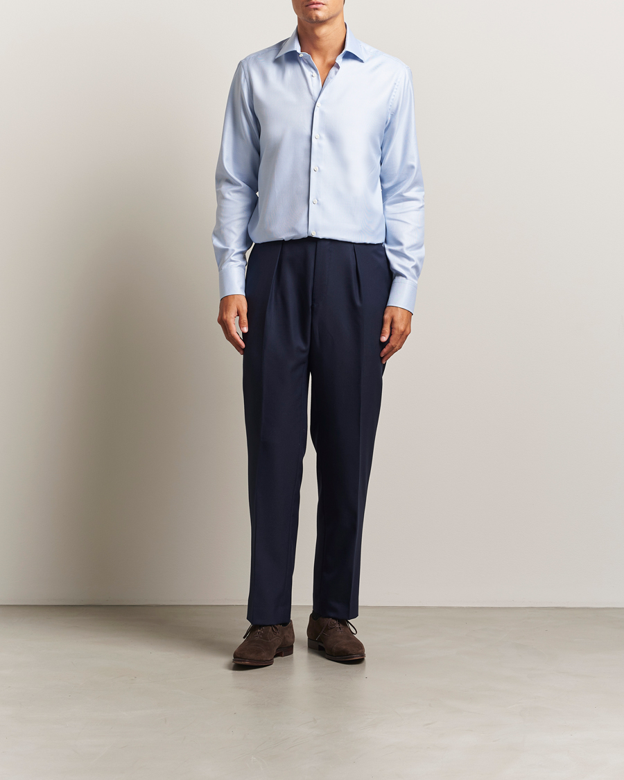 Herre | Skjorter | Stenströms | Regular Fit Houndstooth Shirt Blue
