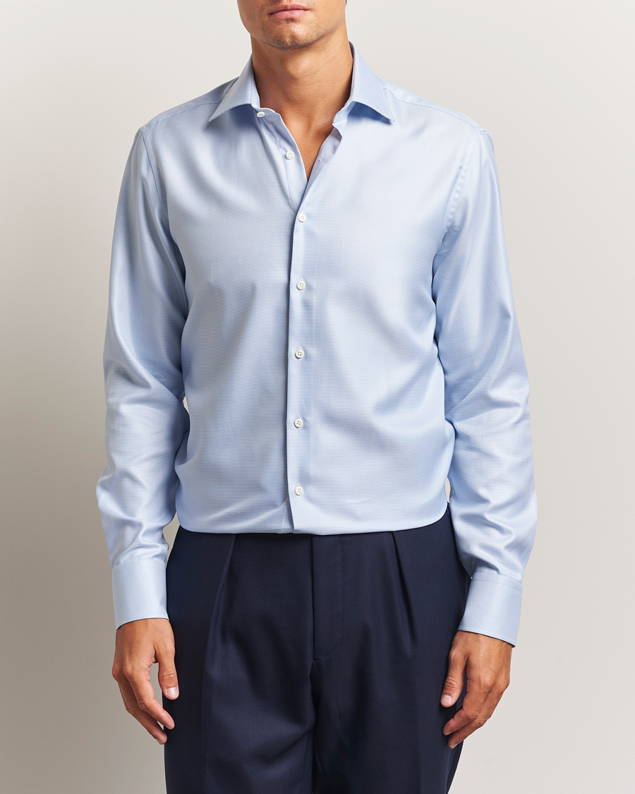 Herre | Skjorter | Stenströms | Regular Fit Houndstooth Shirt Blue