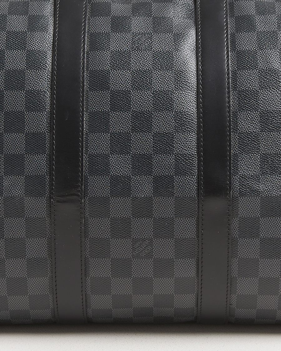 Herre | Pre-Owned & Vintage Bags | Louis Vuitton Pre-Owned | Keepall Bandoulière 45 Damier Graphite