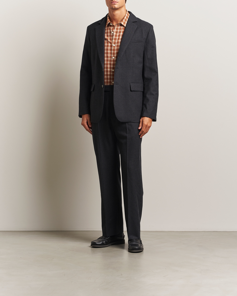 Herre | Bukser | Palmes | Wool Pleated Trousers Black