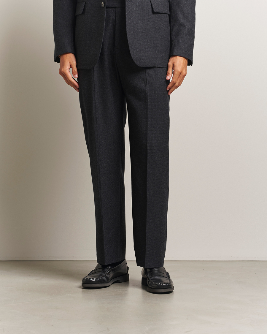 Herre | Bukser | Palmes | Wool Pleated Trousers Black