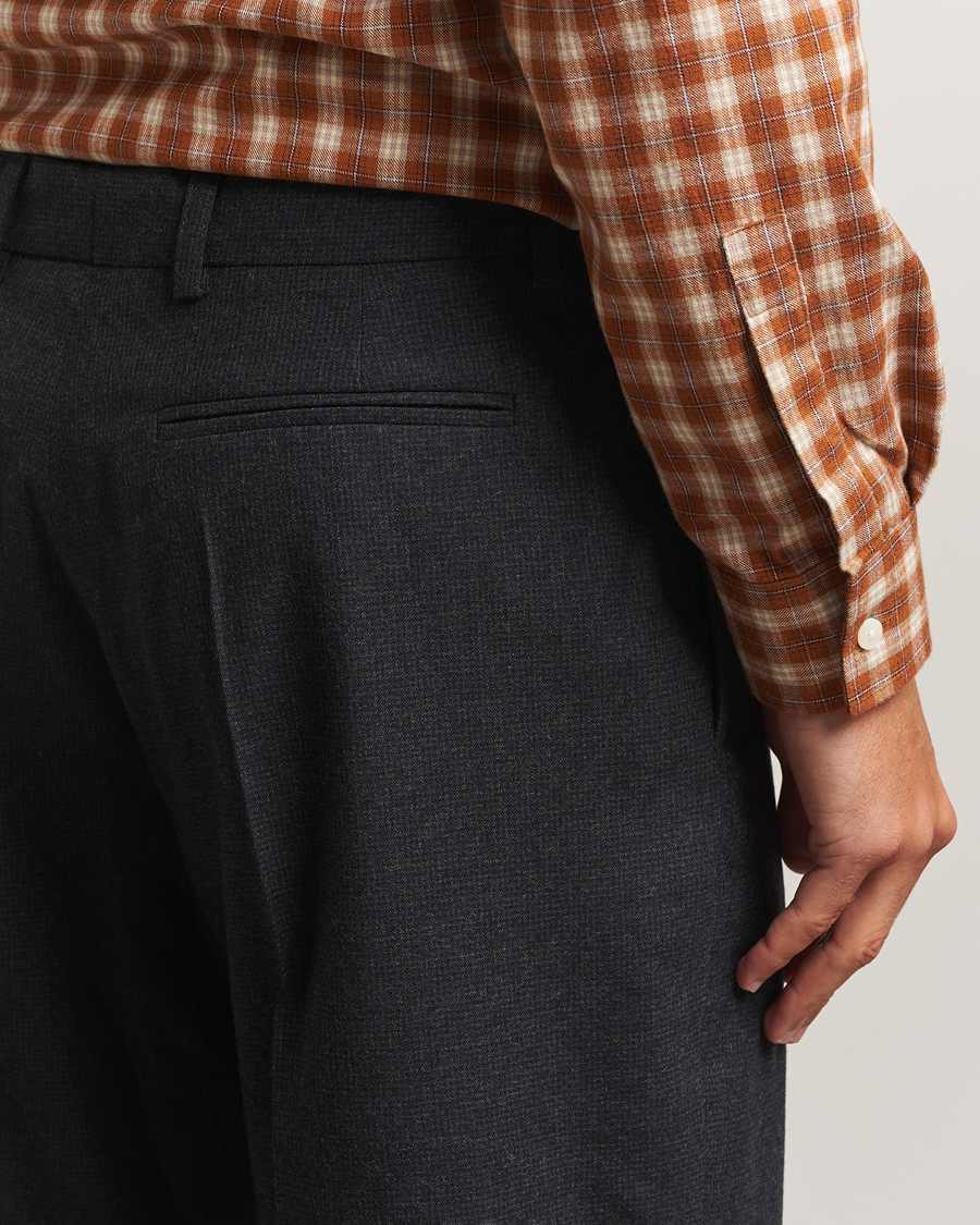 Herre | Bukser | Palmes | Wool Pleated Trousers Black