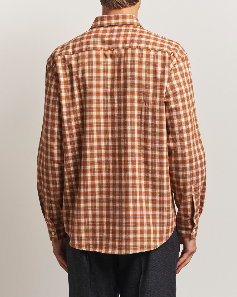 Herre | Skjorter | NN07 | Deon Flannel Checked Shirt Light Brown