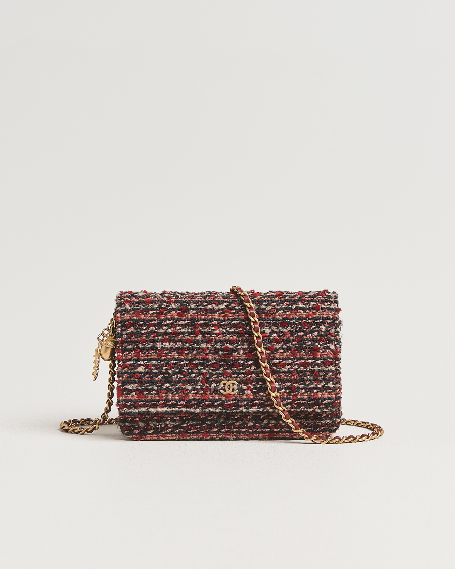 Herre | Pre-Owned & Vintage Bags | Chanel Pre-Owned | Tweed Wallet On Chain Red