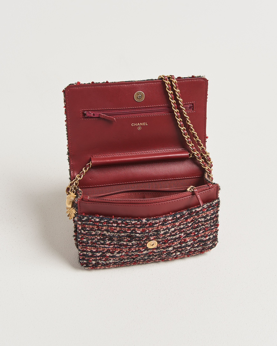 Herre | Pre-Owned & Vintage Bags | Chanel Pre-Owned | Tweed Wallet On Chain Red