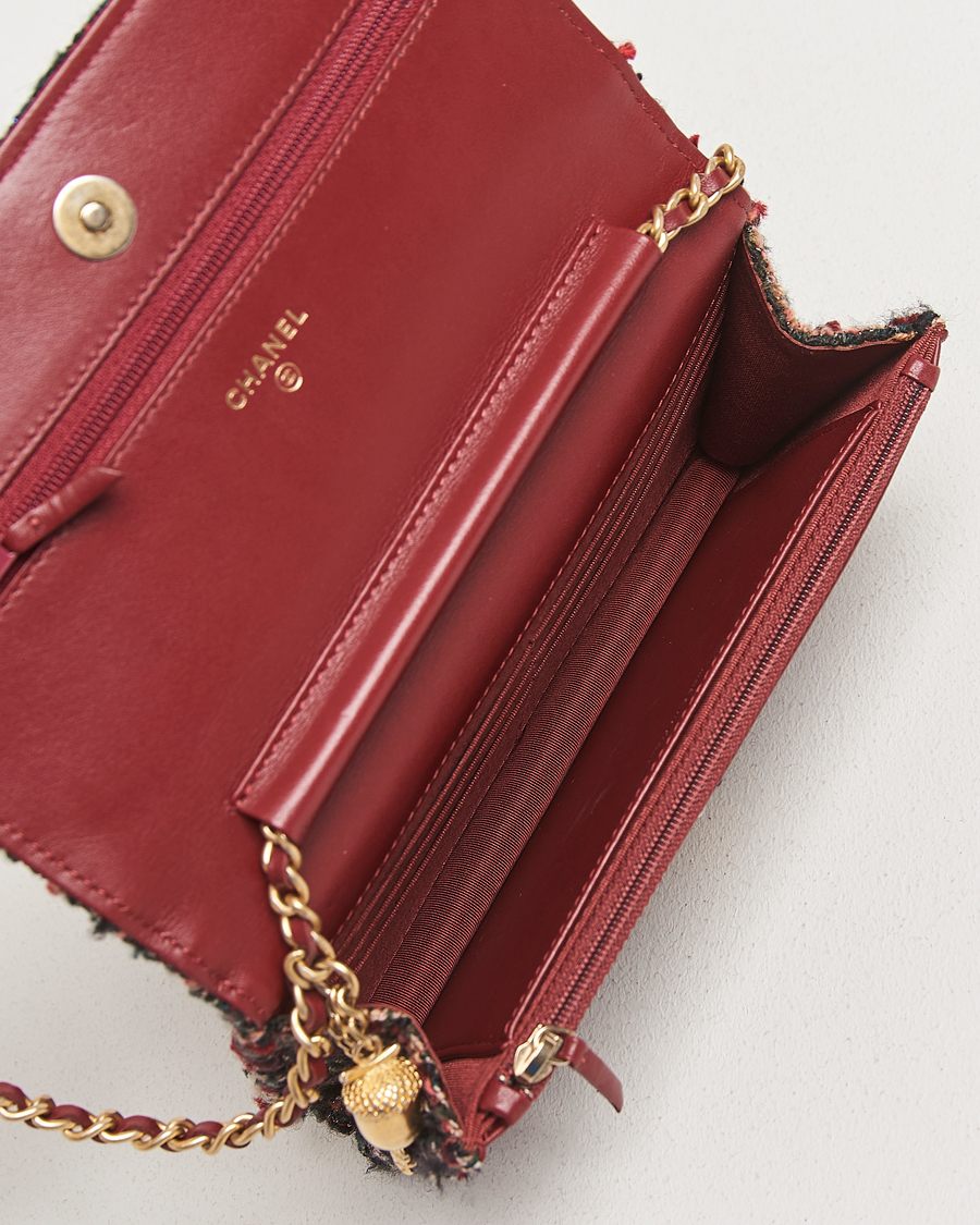 Herre | Pre-Owned & Vintage Bags | Chanel Pre-Owned | Tweed Wallet On Chain Red