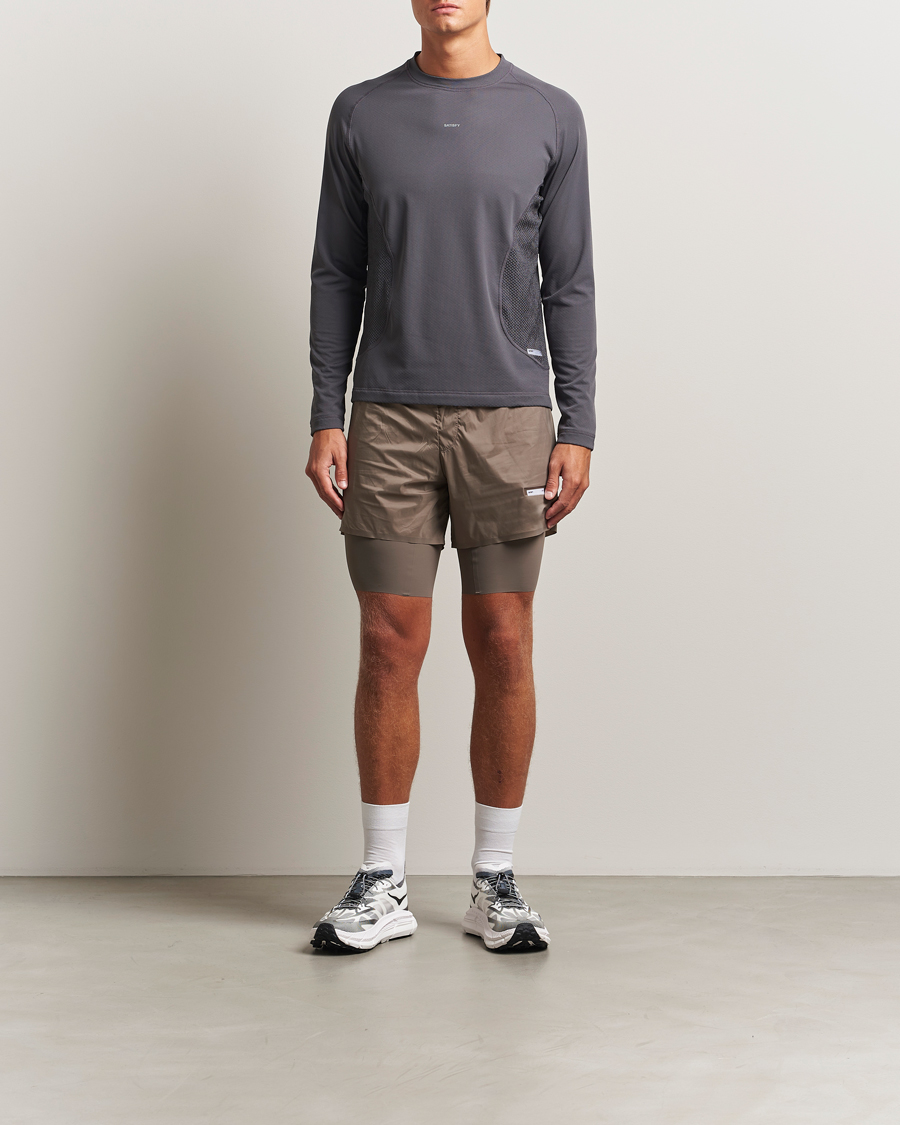 Herre | T-Shirts | Satisfy | FuzzFleece Octa Long Sleeve T-Shirt Phantom