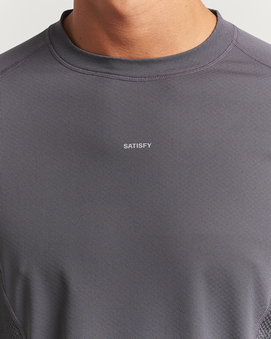 Herre | T-Shirts | Satisfy | FuzzFleece Octa Long Sleeve T-Shirt Phantom