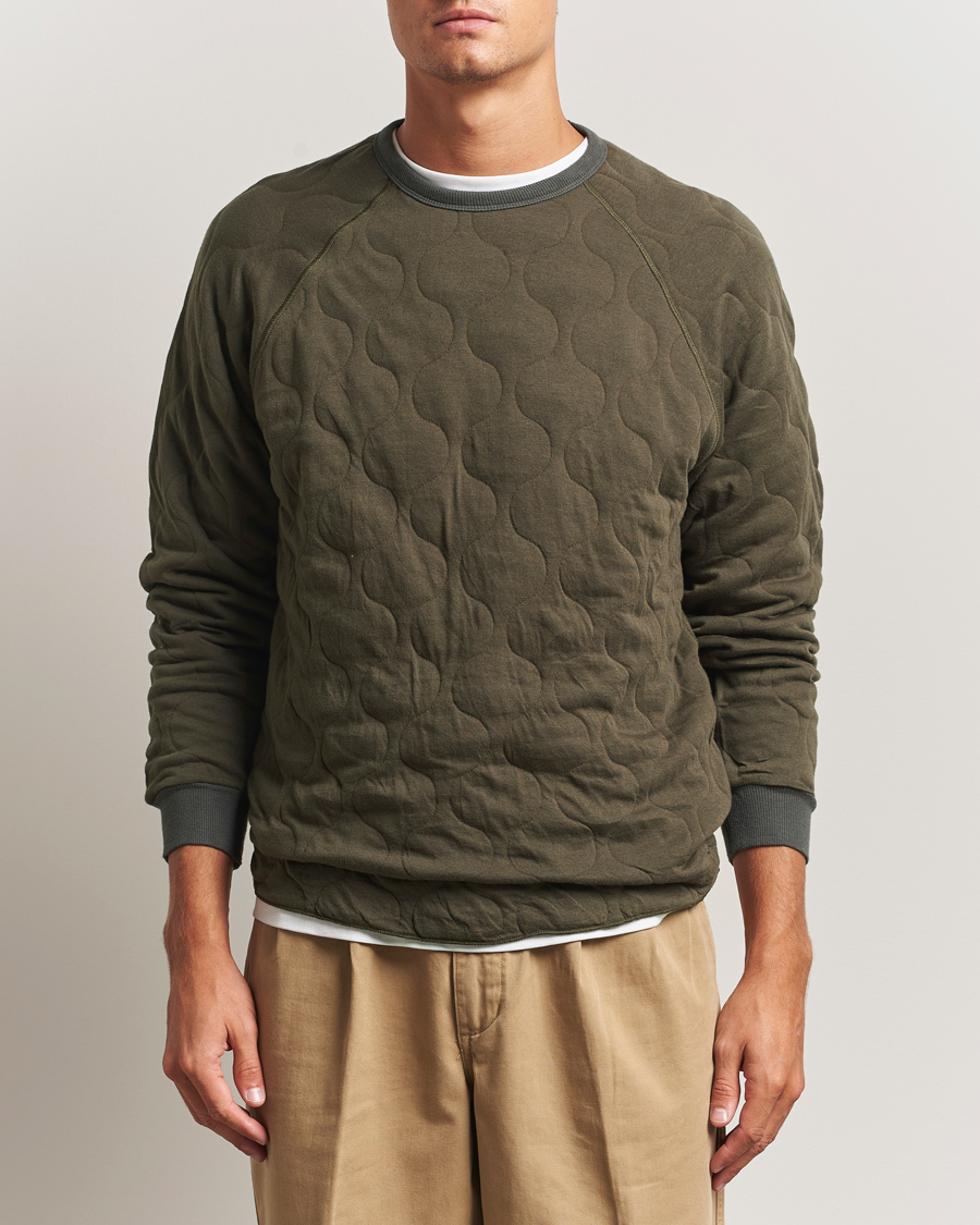 Herre | Gensere | BEAMS PLUS | MIL Quilt Crew Neck Olive