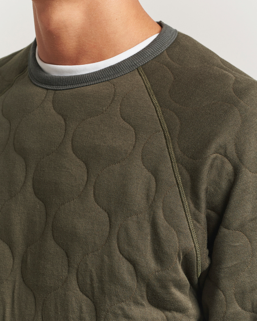 Herre | Gensere | BEAMS PLUS | MIL Quilt Crew Neck Olive
