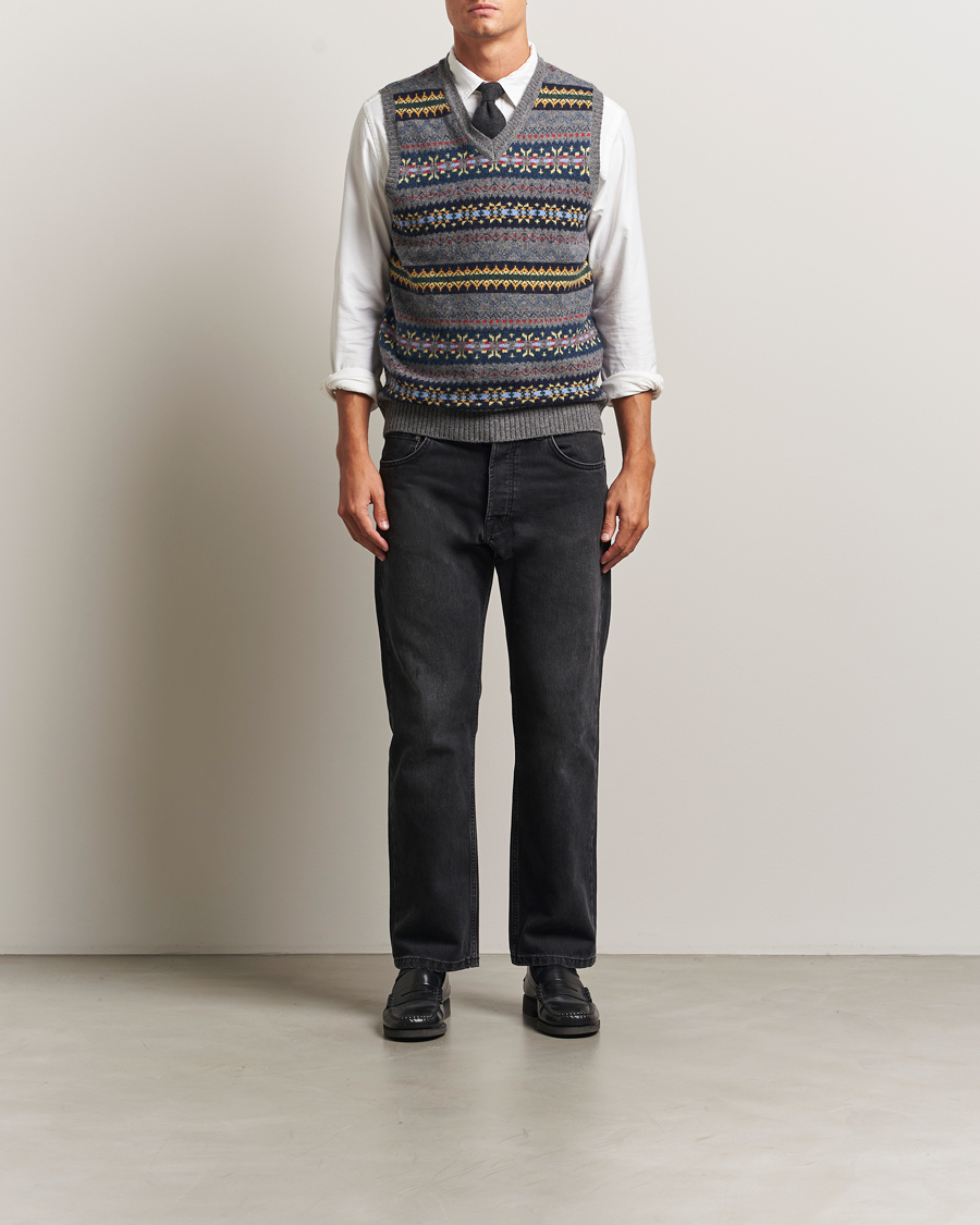 Herre | Gensere | BEAMS PLUS | Fairisle Knit Vest Grey