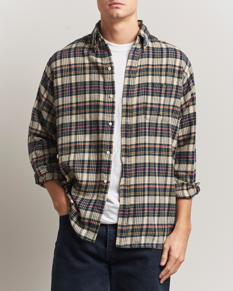 Herre | Skjorter | BEAMS PLUS | Flannel Button Down Shirt Beige Check