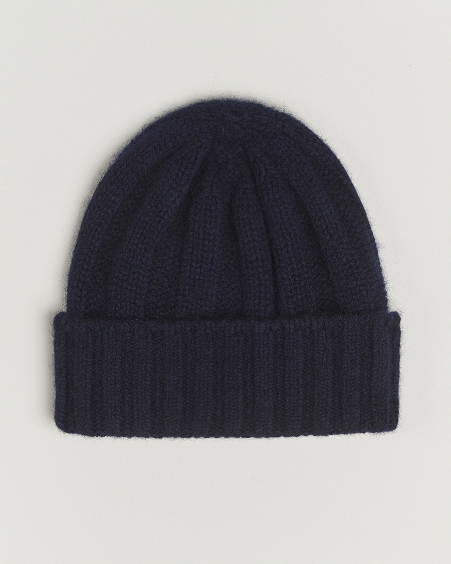 Herre | Luer | BEAMS PLUS | Cashmere Rib Beanie Navy