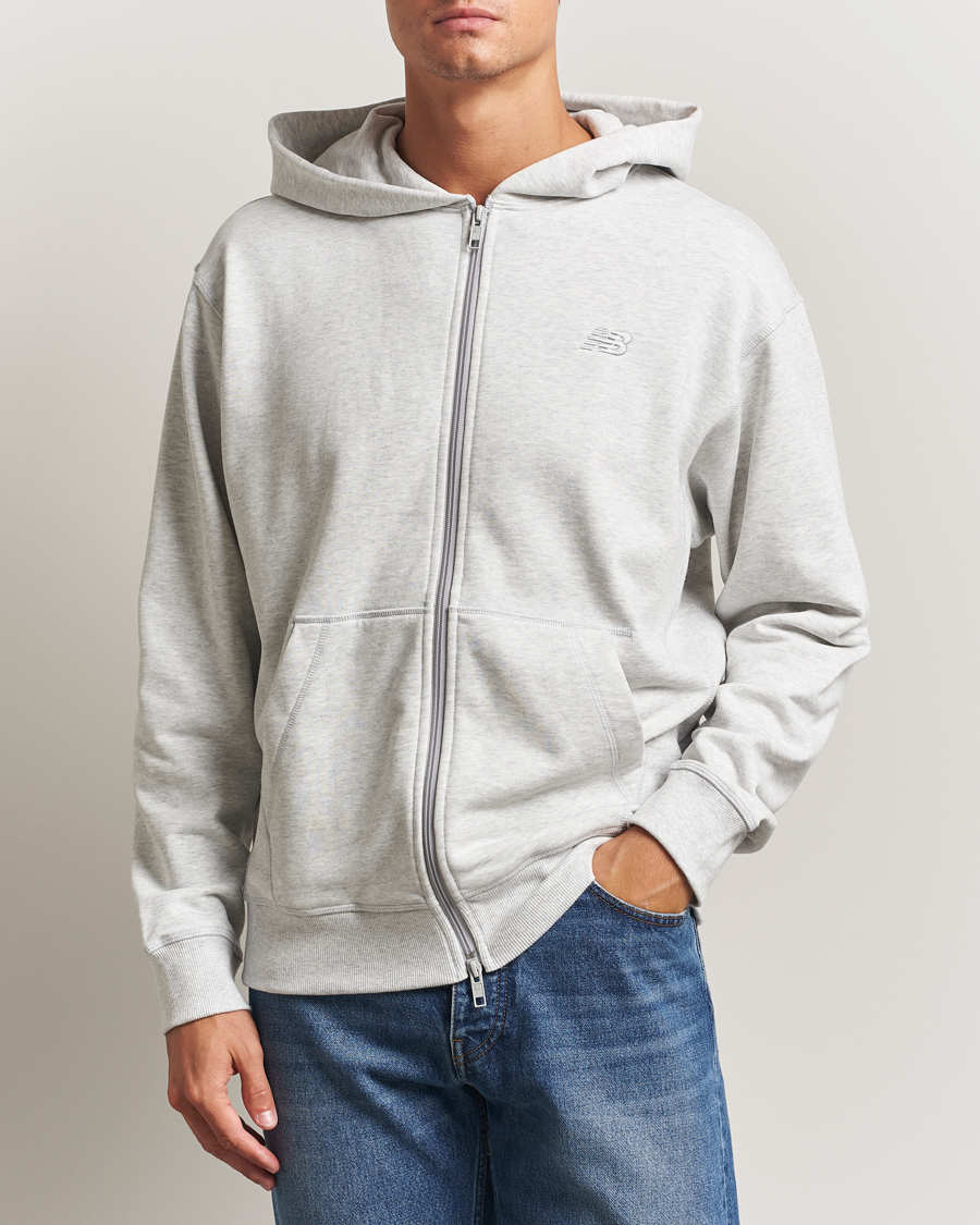 Herre | Gensere | New Balance | Essentials Terry Full Zip Hoodie Ash Heather
