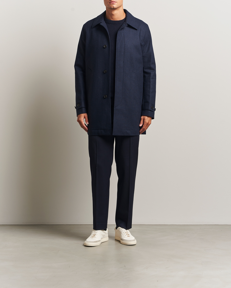 Herre | Jakker | PS Paul Smith | Wool Dogtooth Coat Blue
