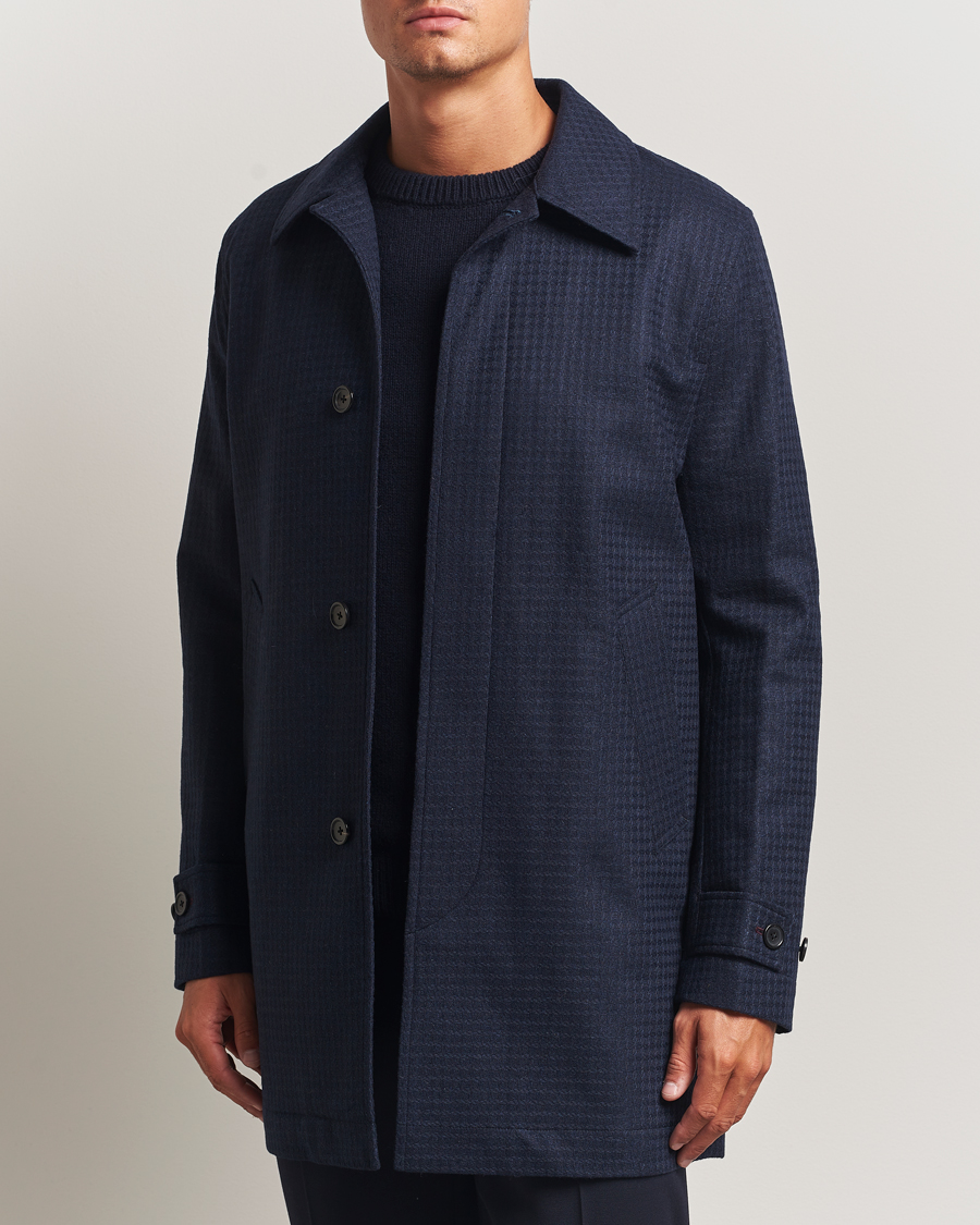 Herre | Jakker | PS Paul Smith | Wool Dogtooth Coat Blue