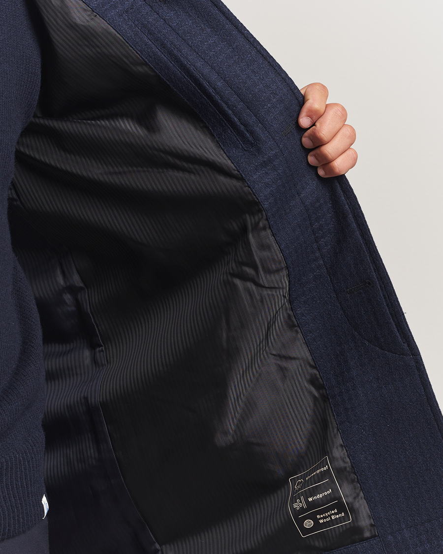 Herre | Jakker | PS Paul Smith | Wool Dogtooth Coat Blue