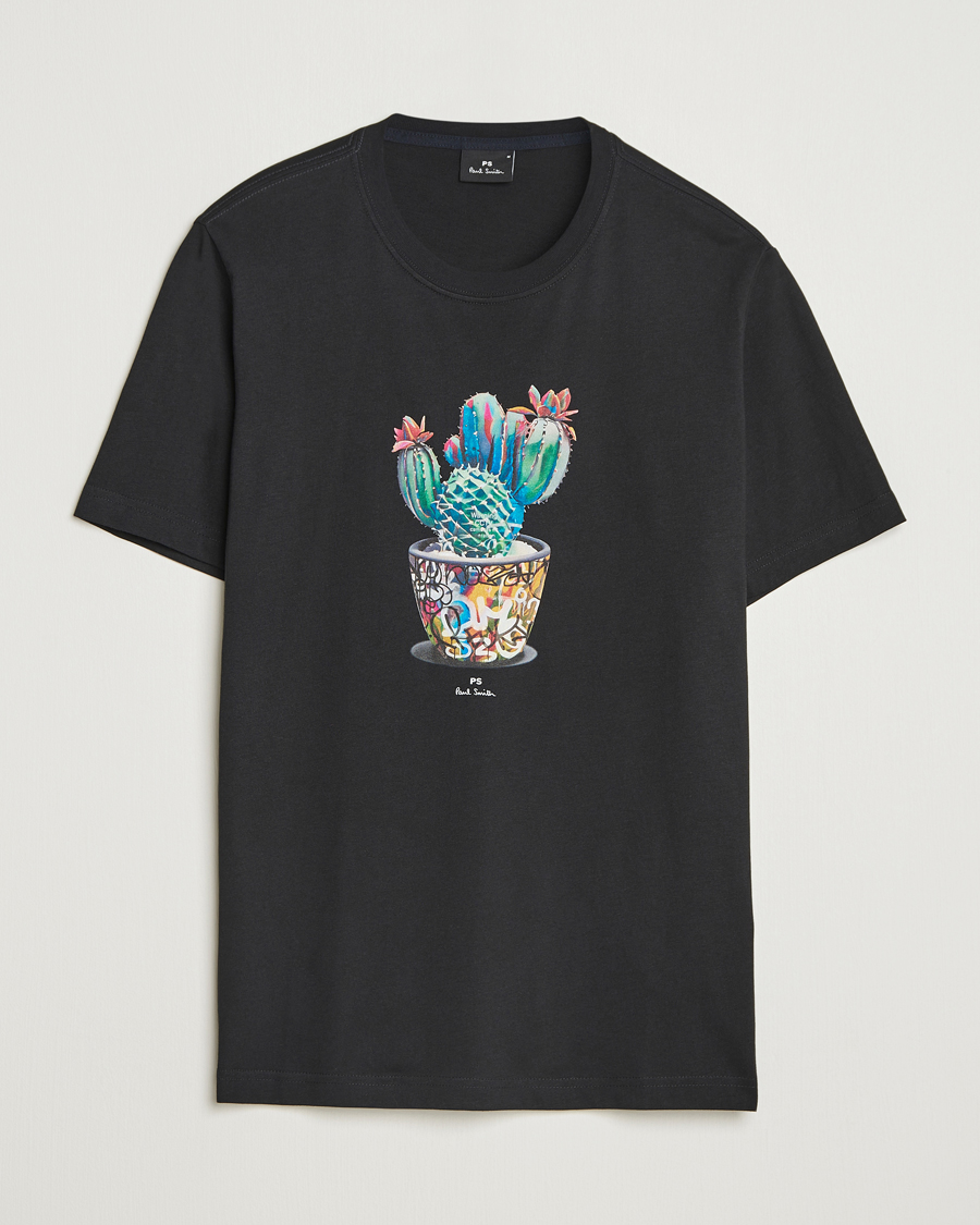 Herre | T-Shirts | PS Paul Smith | Cactus Crew Neck T-Shirt Black