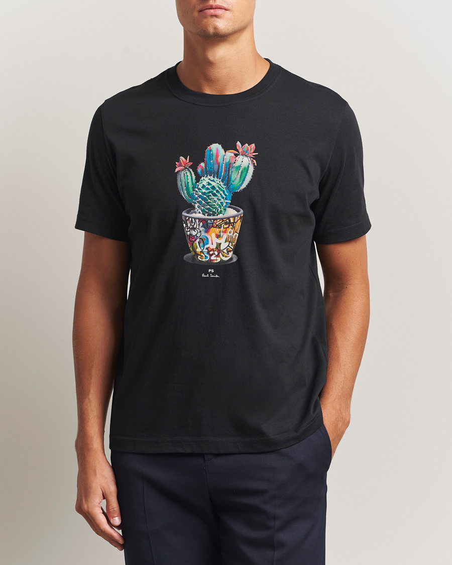Herre | T-Shirts | PS Paul Smith | Cactus Crew Neck T-Shirt Black