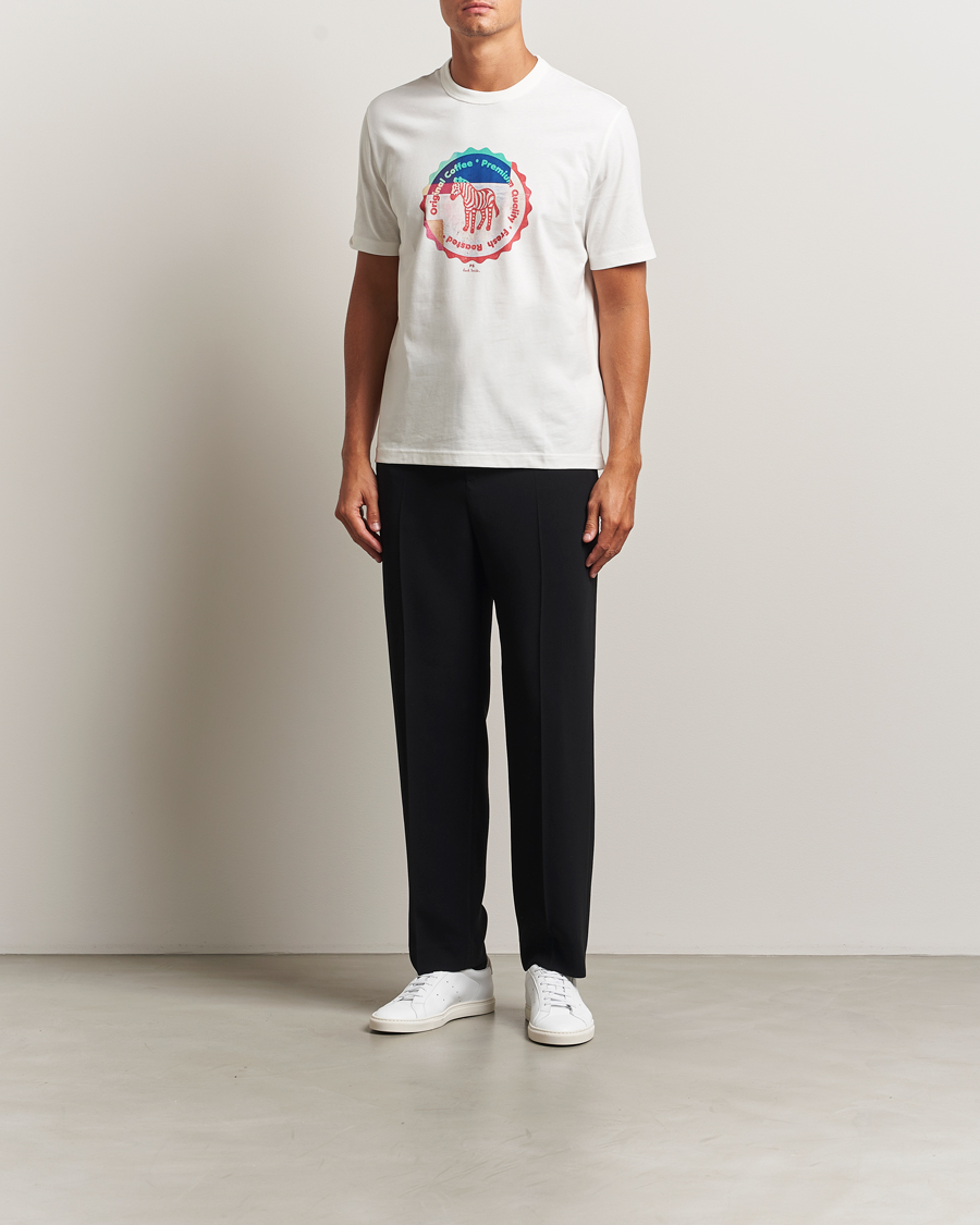 Herre | T-Shirts | PS Paul Smith | Zebra Bottle Top Crew Neck T-Shirt White