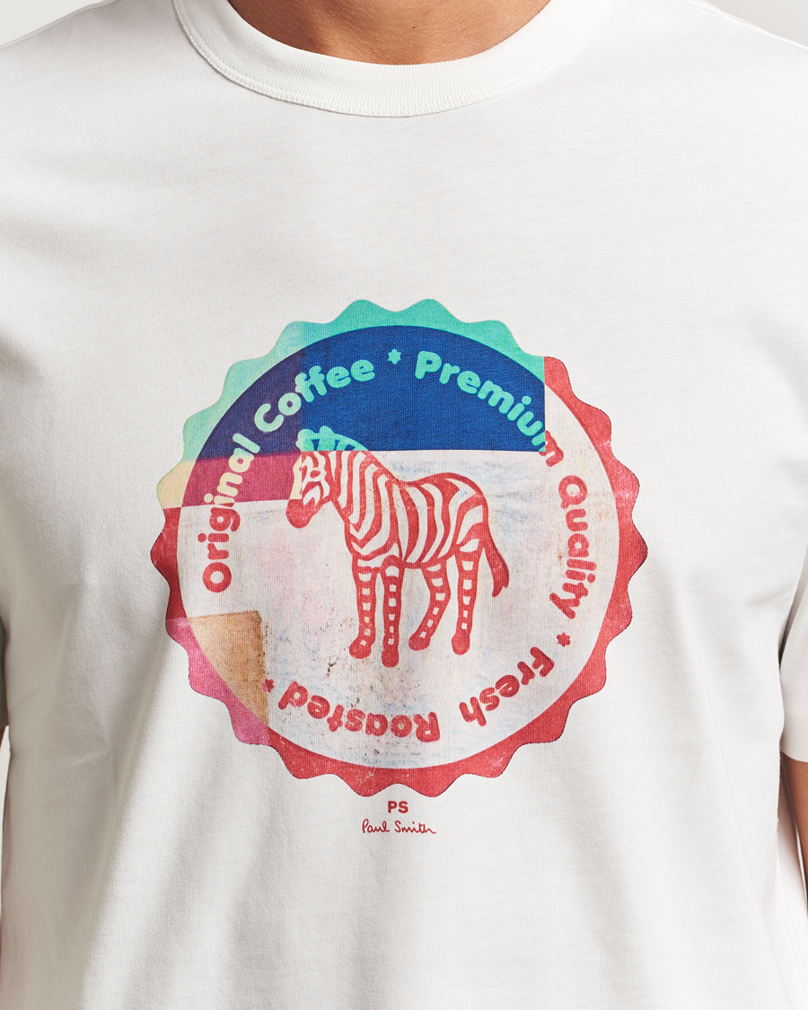 Herre | T-Shirts | PS Paul Smith | Zebra Bottle Top Crew Neck T-Shirt White