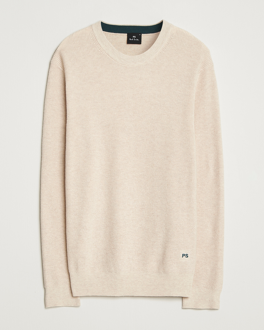 Herre | Gensere | PS Paul Smith | Waffle Knitted Crew Neck Sweater Off White