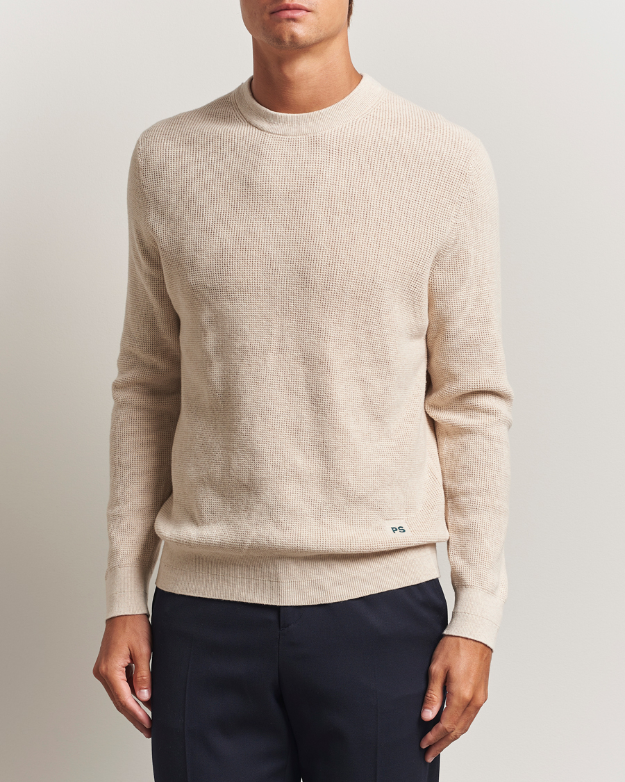 Herre | Gensere | PS Paul Smith | Waffle Knitted Crew Neck Sweater Off White