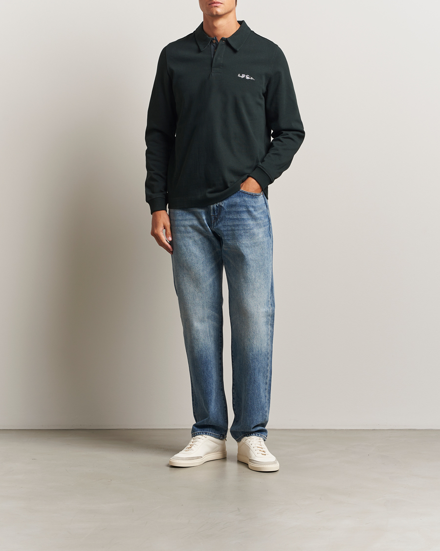 Herre | Gensere | PS Paul Smith | Cotton Logo Rugby Sweater Dark Green