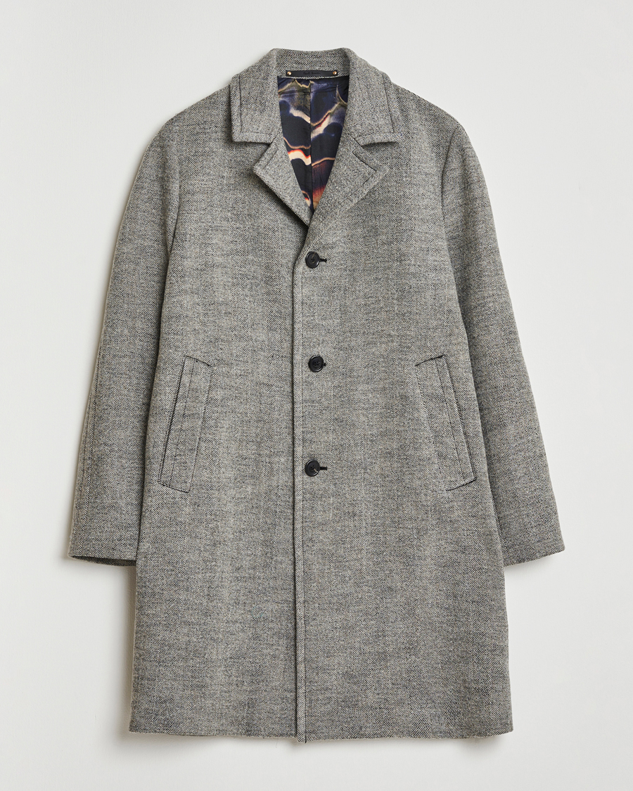 Herre | Jakker | Paul Smith | Wool Herringbone Coat Grey