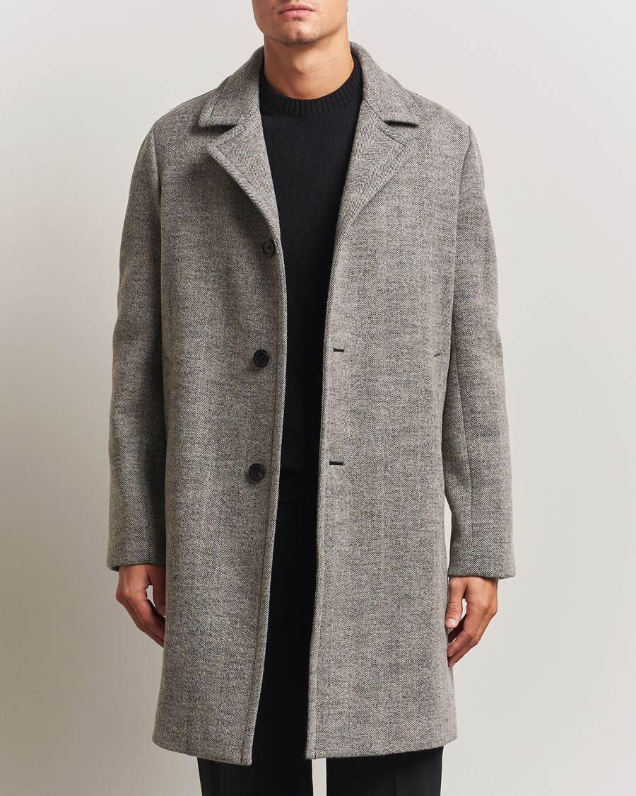 Herre | Jakker | Paul Smith | Wool Herringbone Coat Grey