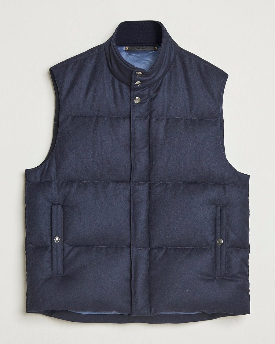 Herre | Jakker | Paul Smith | Wool/Cashmere Down Gilet Navy