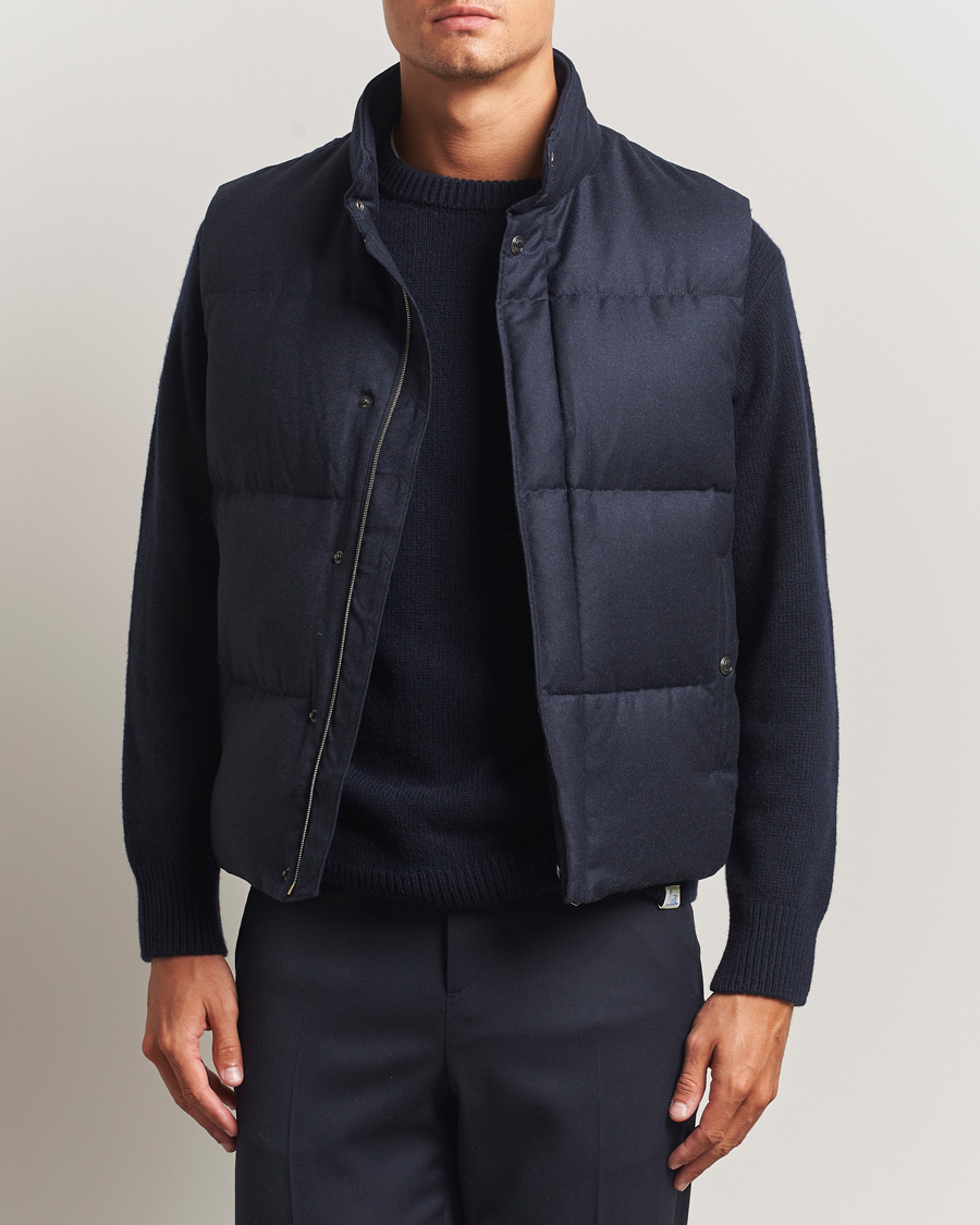 Herre | Jakker | Paul Smith | Wool/Cashmere Down Gilet Navy