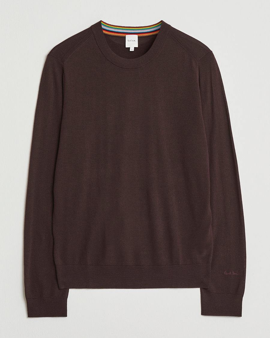 Herre | Gensere | Paul Smith | Merino Knitted Sweater Dark Brown