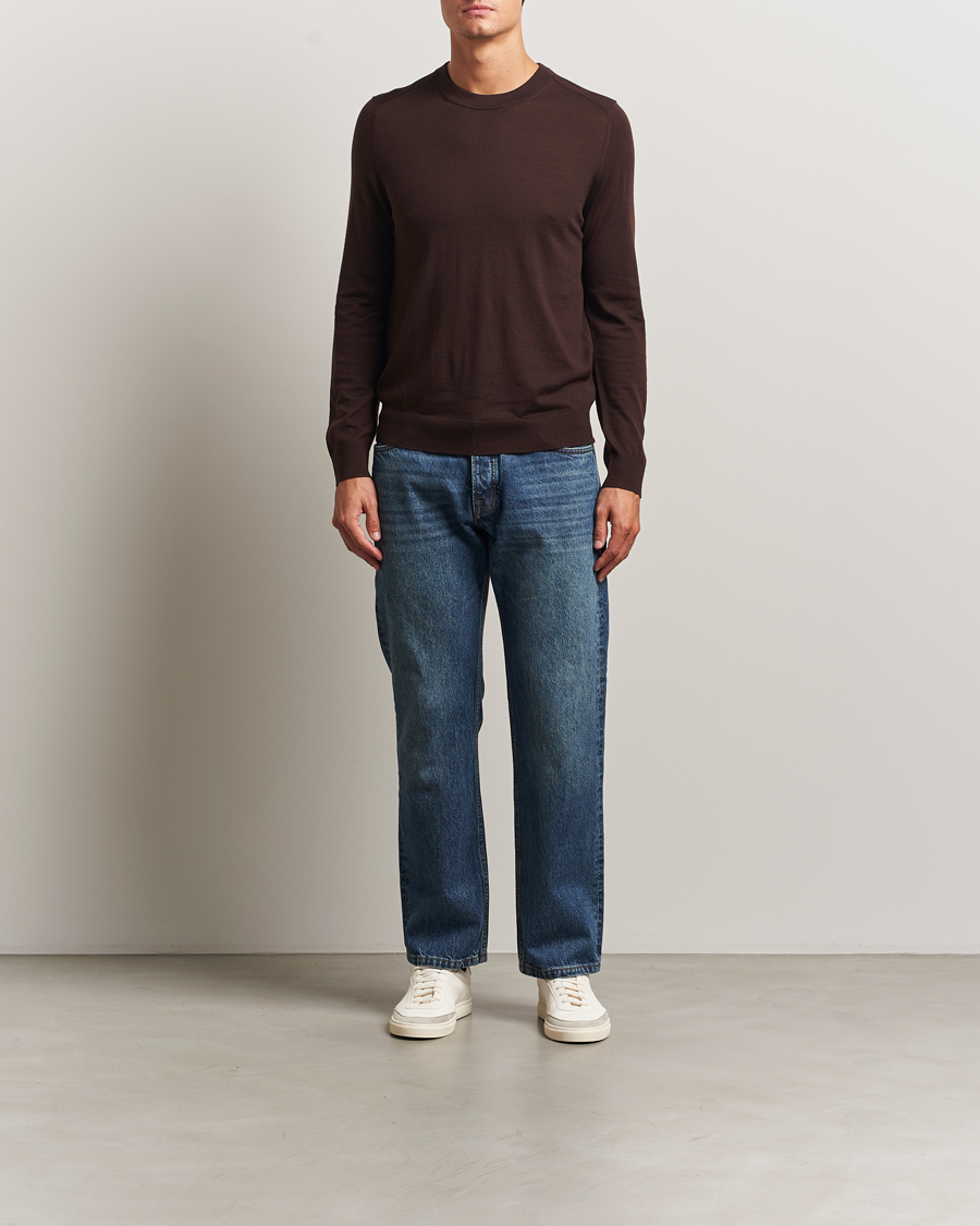 Herre | Gensere | Paul Smith | Merino Knitted Sweater Dark Brown