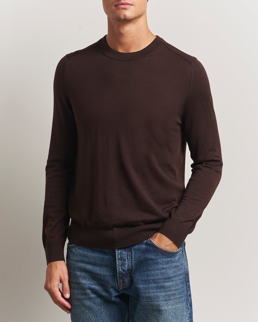 Herre | Gensere | Paul Smith | Merino Knitted Sweater Dark Brown