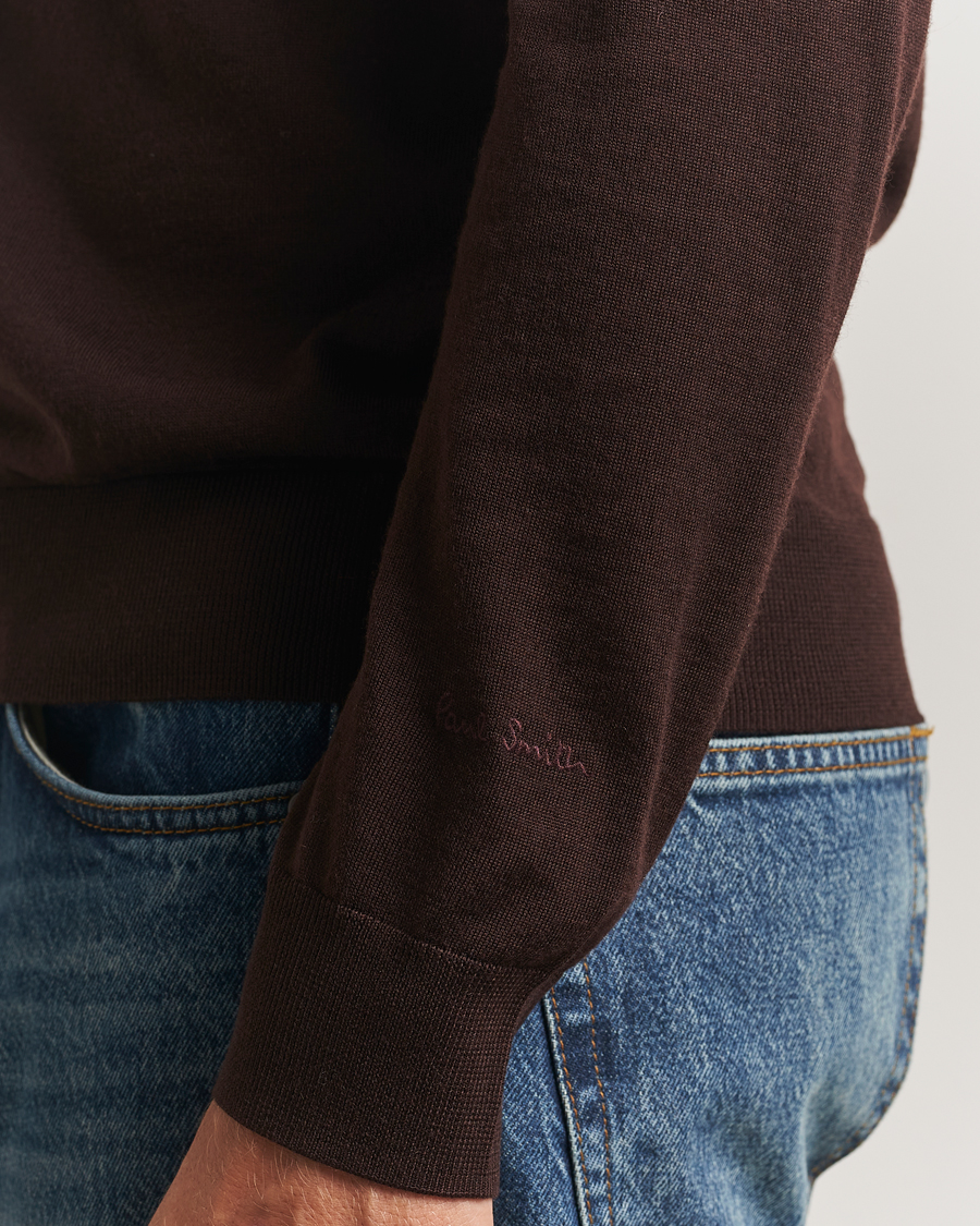 Herre | Gensere | Paul Smith | Merino Knitted Sweater Dark Brown