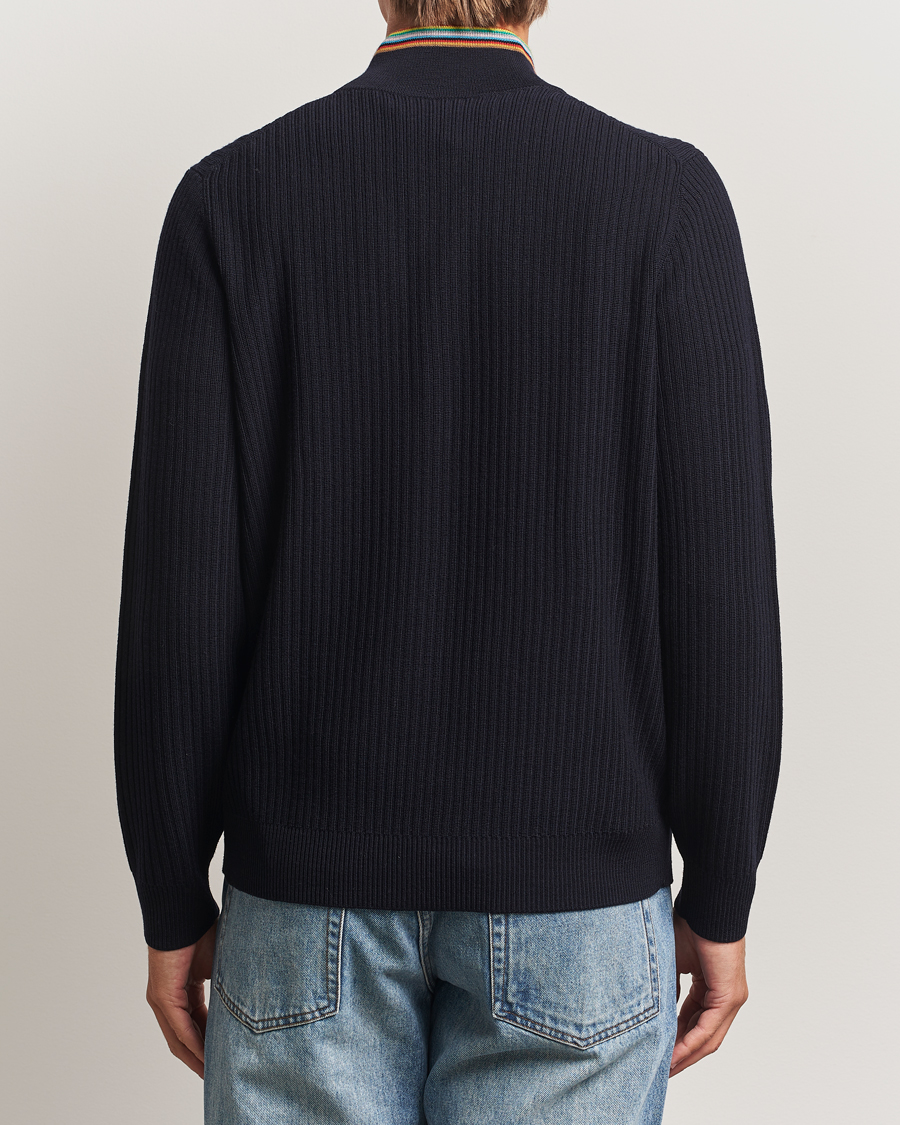 Herre | Gensere | Paul Smith | Merino Rib Knitted Half Zip Navy