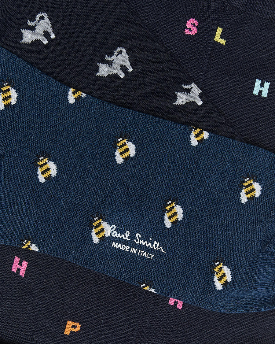Herre | Undertøy | Paul Smith | 3-Pack Printed Sock Navy