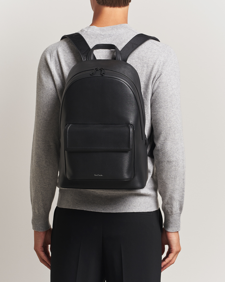 Herre | Vesker | Paul Smith | Leather Backpack Black