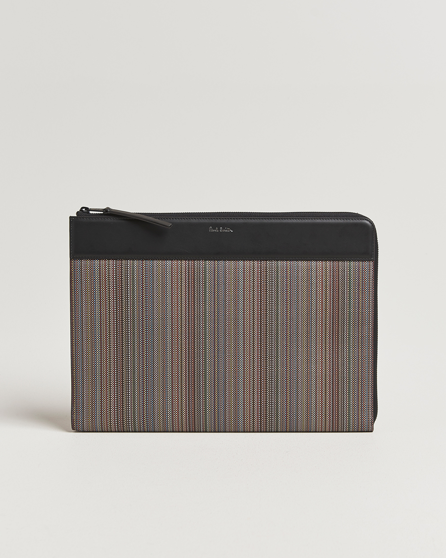 Herre | Vesker | Paul Smith | Nylon Stripe Document Case Black Multi