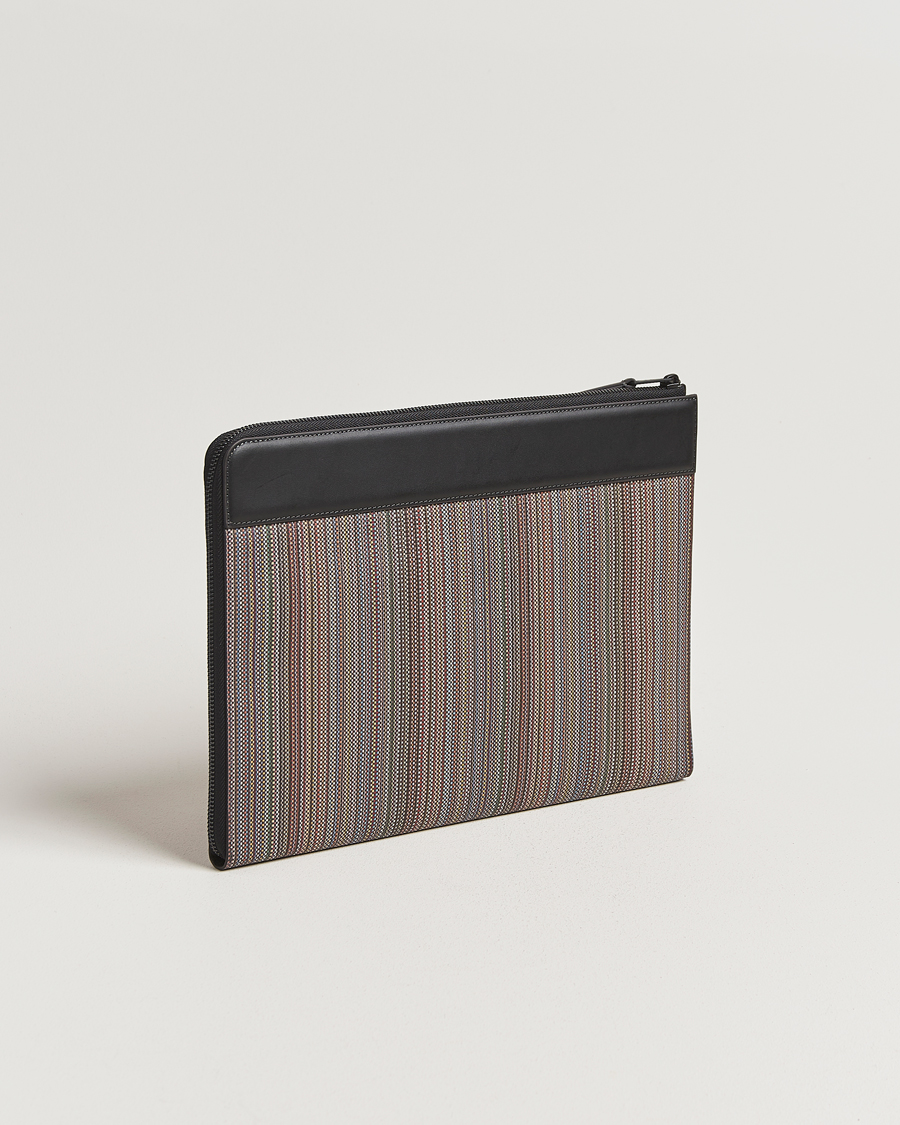 Herre | Vesker | Paul Smith | Nylon Stripe Document Case Black Multi