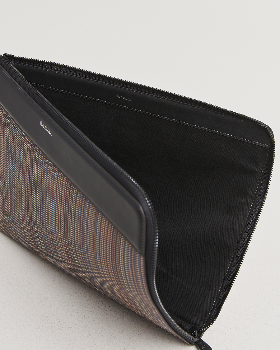 Herre | Vesker | Paul Smith | Nylon Stripe Document Case Black Multi