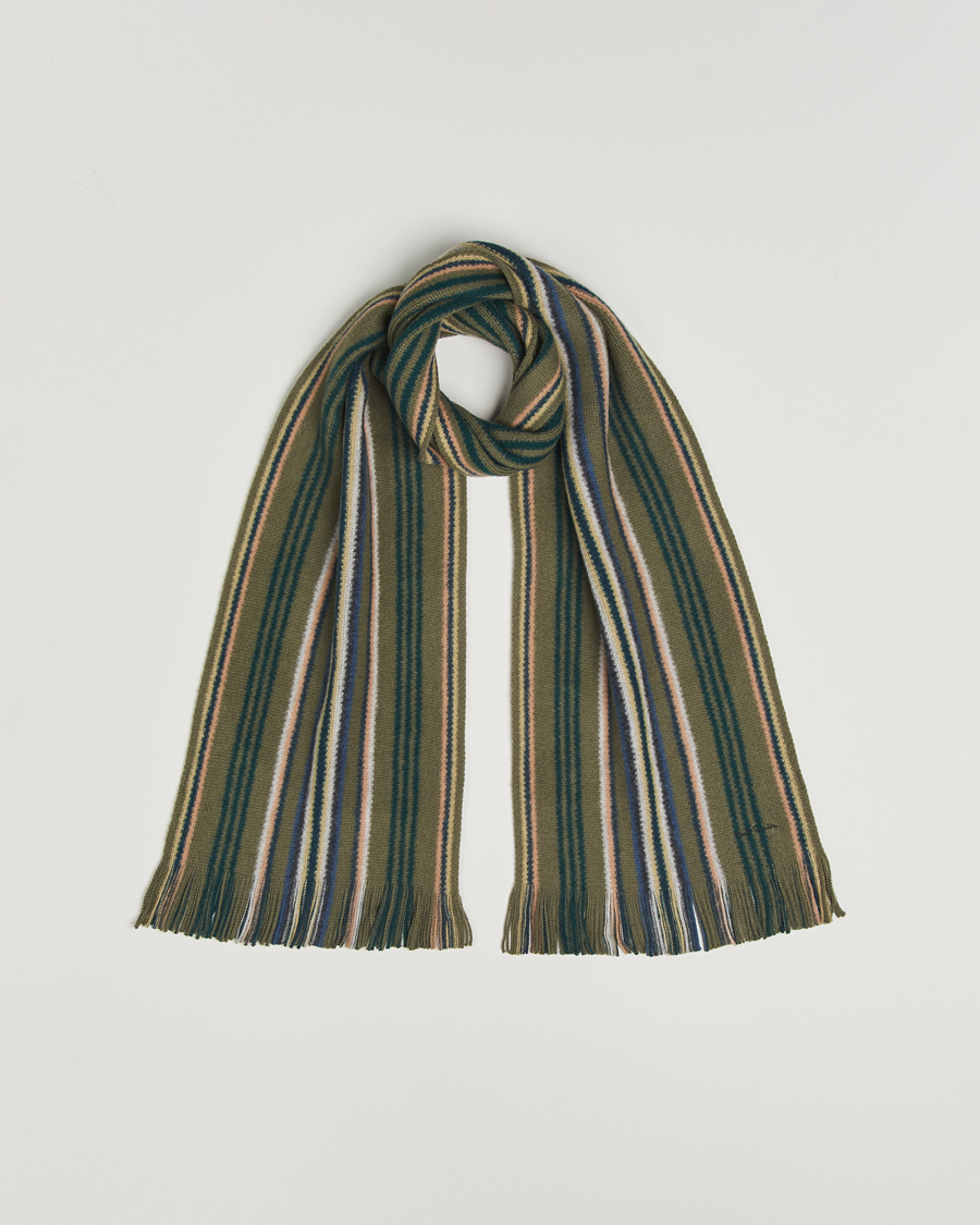 Herre | Skjerf | Paul Smith | Merino Wool Striped Scarf Green Multi