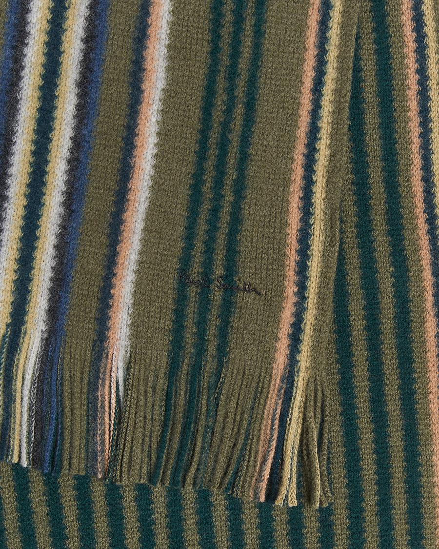 Herre | Skjerf | Paul Smith | Merino Wool Striped Scarf Green Multi