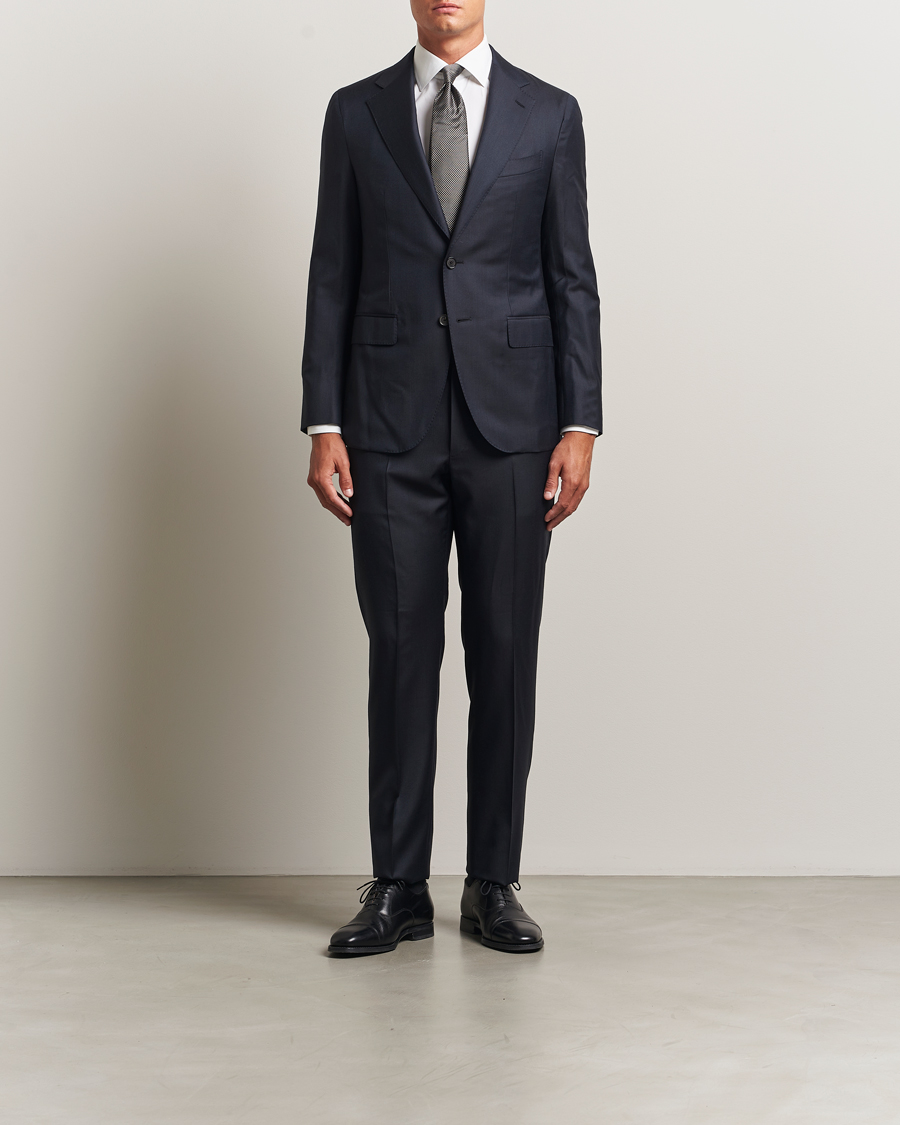 Herre | Dresser | Caruso | Aida Super 130s Wool Suit Navy
