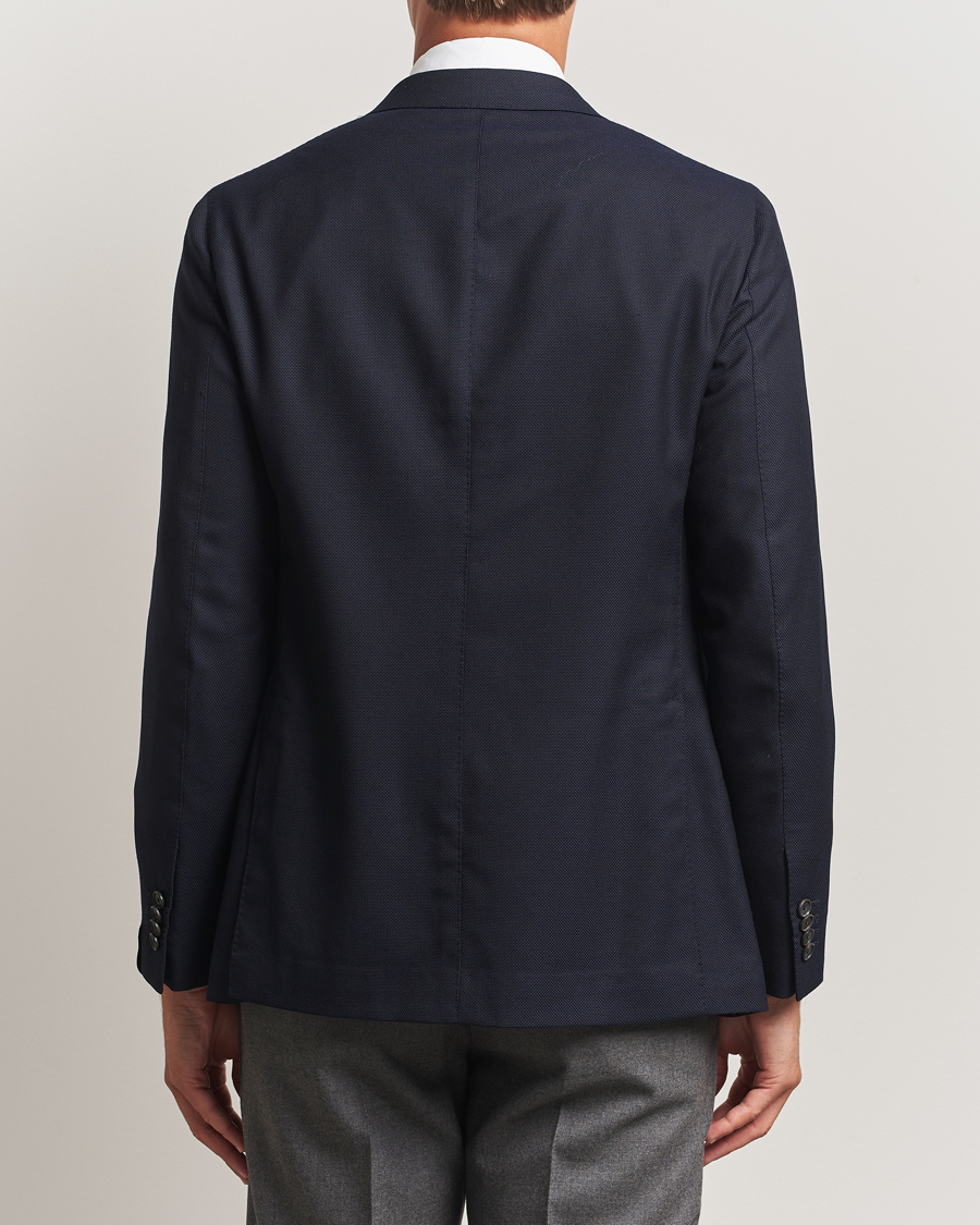 Herre | Dressjakker | Caruso | Aida Wool Hopsack Blazer Navy