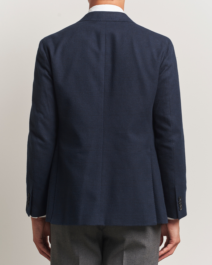 Herre | Dressjakker | Caruso | Aida Brushed Cotton Blazer Navy Check