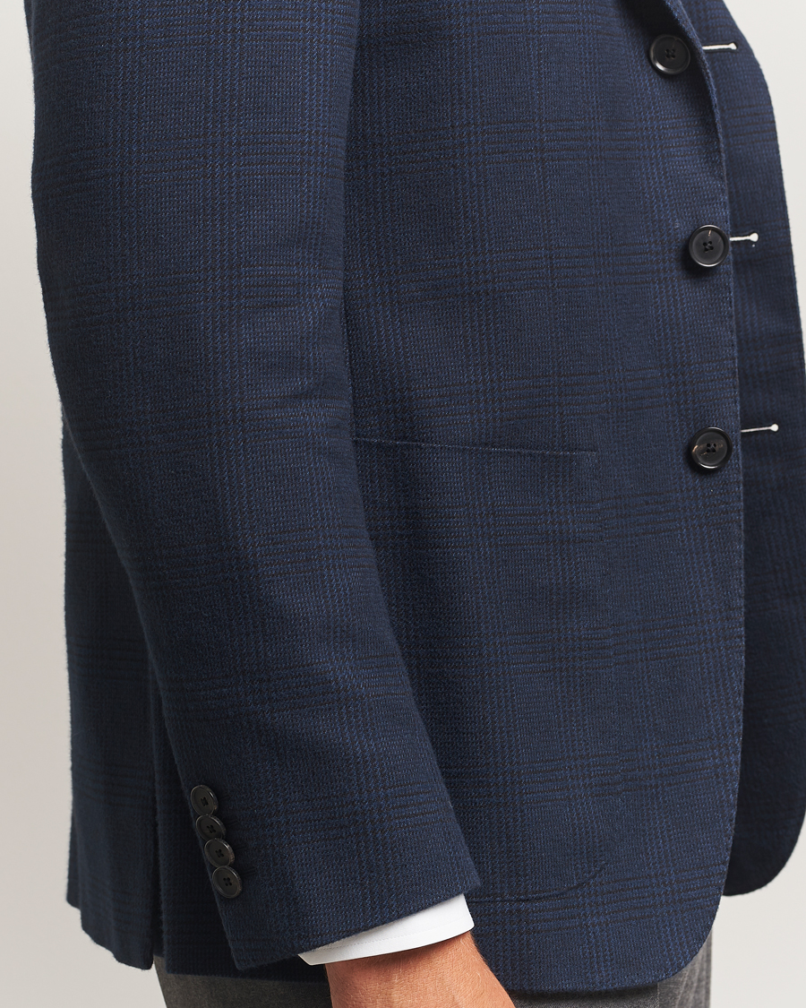 Herre | Dressjakker | Caruso | Aida Brushed Cotton Blazer Navy Check
