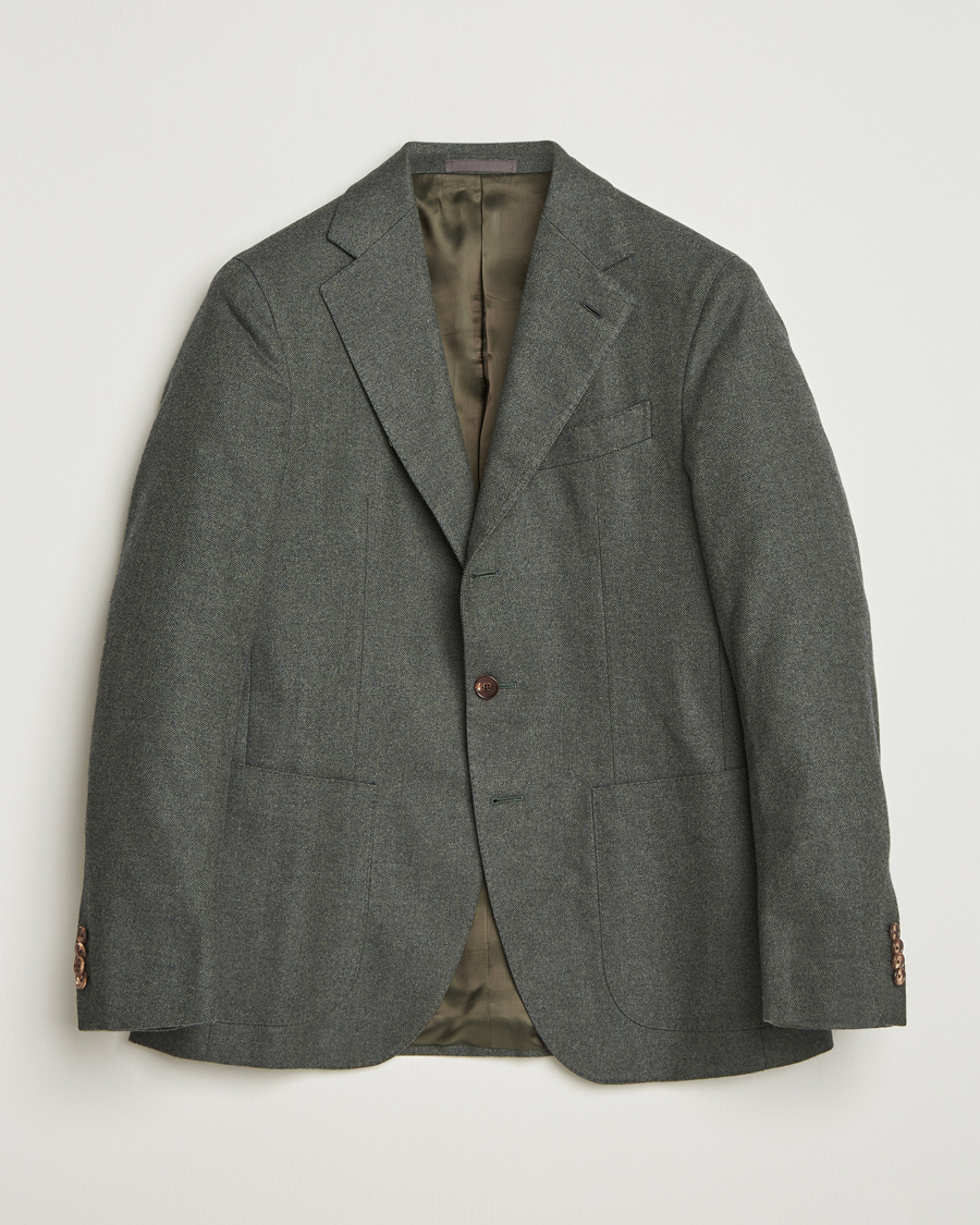 Herre | Dressjakker | Caruso | Aida Brushed Cotton Herringbone Blazer